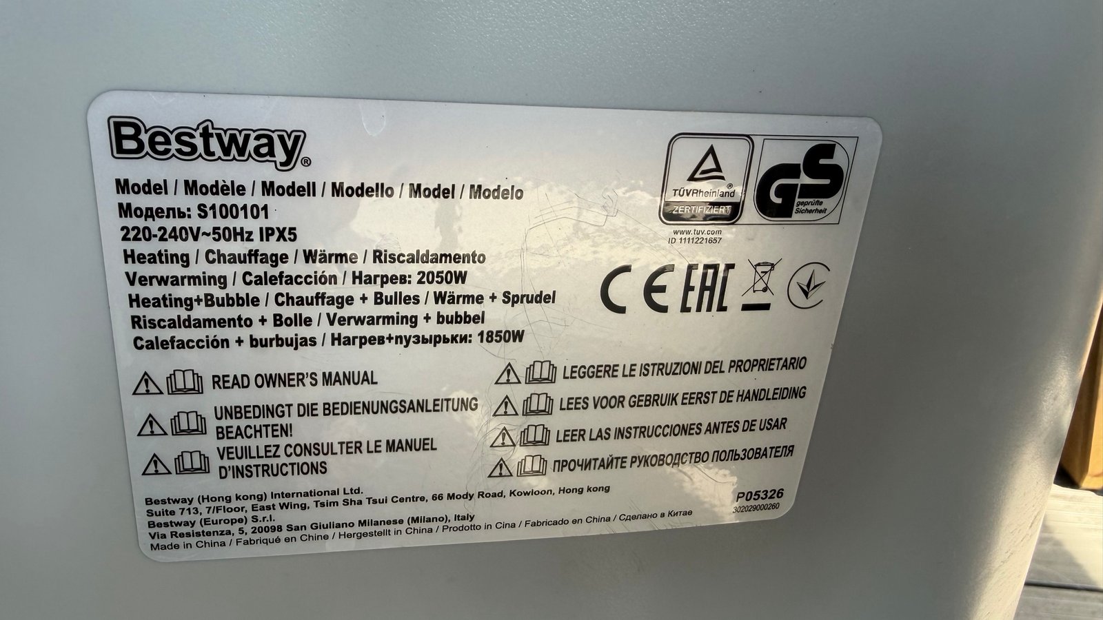 Täispuhutav mullivann Lay-Z-Spa LED