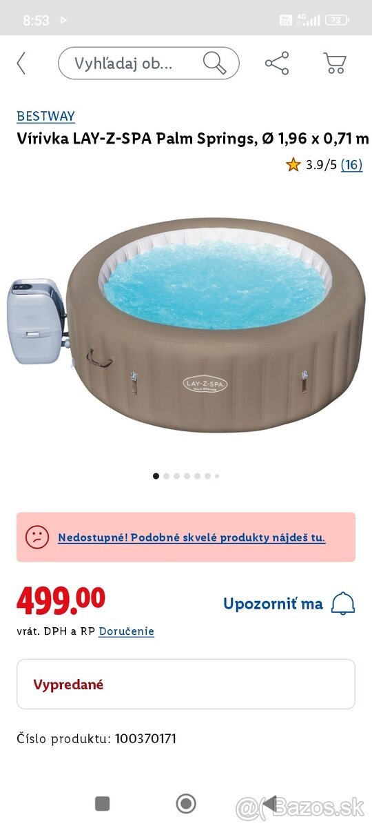 Oppusteligt spabad til 6 personer